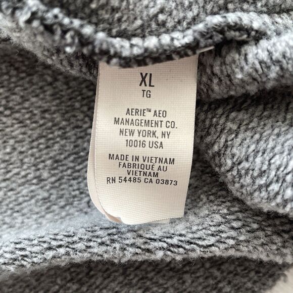 Aerie Oversized Broken-In Hoodie Gray Fleece Cozy Pullover Womens Size XL - Picture 9 of 12